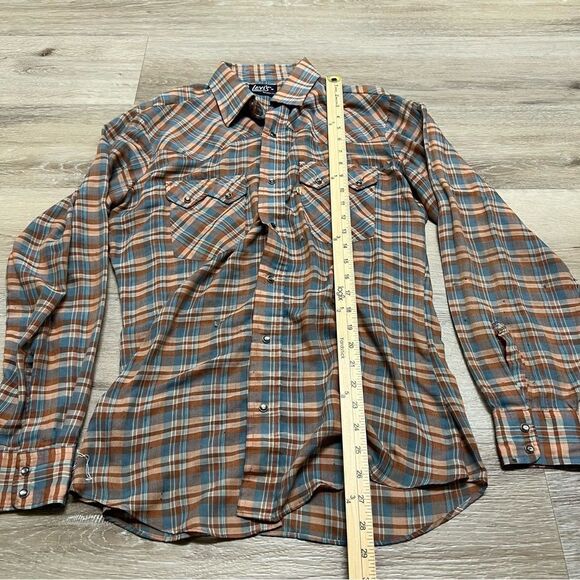 Vintage Levis Western Shirt Men’s Medium Blue Tab Pearl Snap USA Tapered READ - Picture 3 of 7